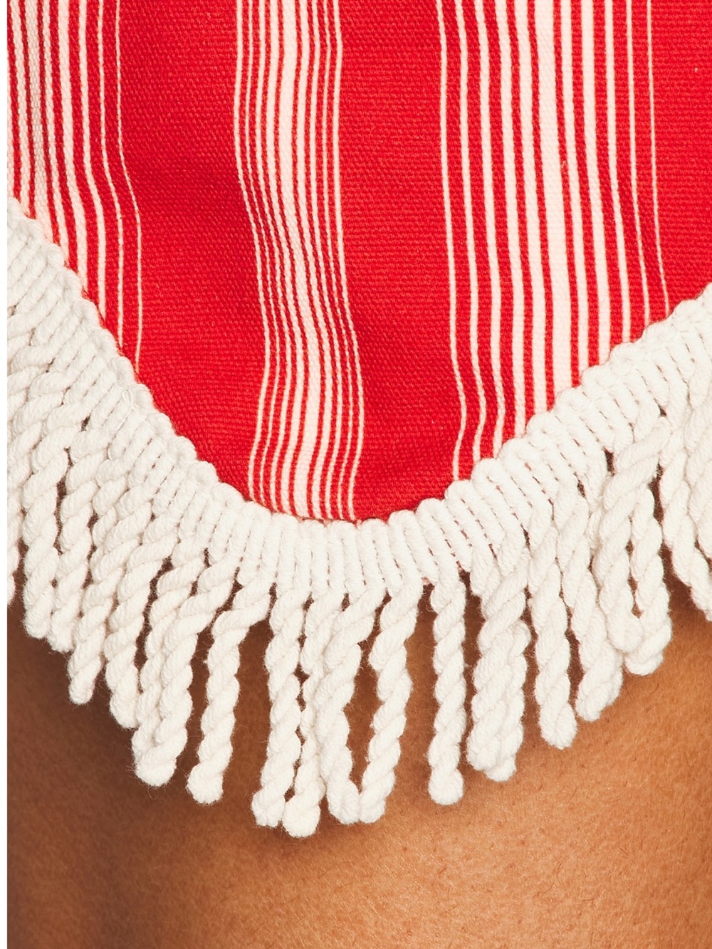 Red Striped Fringe Hem Shift Dress - Picture 9 of 16